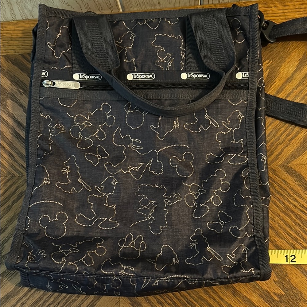 LeSportsac Black Tote with Disney Character Outlines